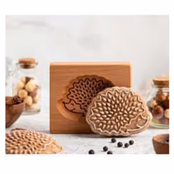 Wooden Cookie Mold , 3D Carved Wooden Animal Cookie Mold sheep