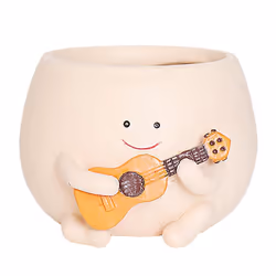 Smily Face Planter Pot with Drainage Hole Cute Resin