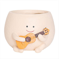 Smily Face Planter Pot with Drainage Hole Cute Resin