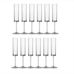 6 OZ Square Champagne Glasses Stemmed Coupes Transparent