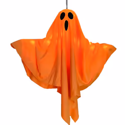 LED Glowing Ghost Indoor and Outdoor Decoration Hanging Lights Orange