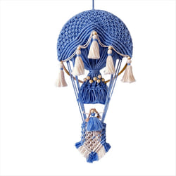 Hot Air Balloon Wall Hanging Hand-woven Tapestry Blue