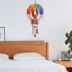 Hot Air Balloon Wall Hanging Hand-woven Tapestry Blue
