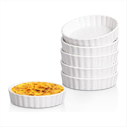 5 oz Creme Brulee Ramekins, Round Fluted Quiche Dishes Tart Pan