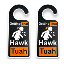 2PCS Hawk Tuah Door Hanger Funny doorknob hanger