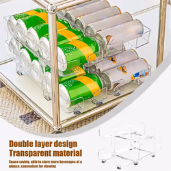 Can Dispenser Storage Organizer Bins Adjustable Rolling Can Organizer