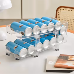 Can Dispenser Storage Organizer Bins Adjustable Rolling Can Organizer