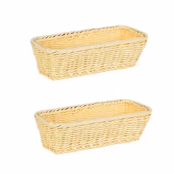 Plastic Rattan Woven Basket Spoon Fork Knife Chopsticks Storage B
