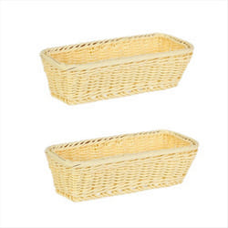 Plastic Rattan Woven Basket Spoon Fork Knife Chopsticks Storage B