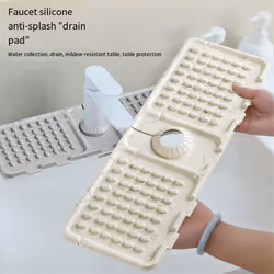 Kitchen sink faucet pad, silicone sink faucet pad splash guard, grey