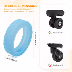 8Pc Suitcases Wheel Covers,for Most 8 Spinner Wheels Fluorescent blue