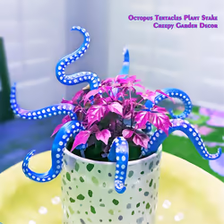 7PCS Sea Octopus Tentacle Plant Stake Garden Stakes A