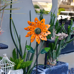 Sunflower Wind Spinner with Stake, Windmill Wind Sculpture