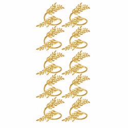 10pcs Gold Napkin Rings, Leaf Napkin Rings, Metal Napkin Holders