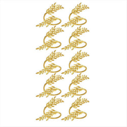 10pcs Gold Napkin Rings, Leaf Napkin Rings, Metal Napkin Holders