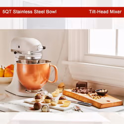 5 QT Stainless Steel Mixer Bowl for Copper Gold