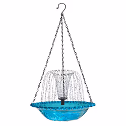 Solar Bird Bath Fountains Hanging Bird Baths for Outdoors Blue