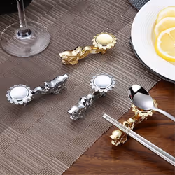 Chopsticks Holder Retro Dragon Chopsticks Rack,Gold & Silver 2PCS