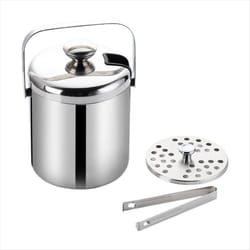 Ice Bucket with Lid and Tong Insulated Ice Bucket with Strainer A