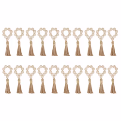 20pcs Napkin Rings,Wooden Napkin Rings, Wood Bead Napkin Rings