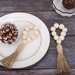 20pcs Napkin Rings,Wooden Napkin Rings, Wood Bead Napkin Rings