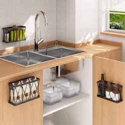 3Pack Organizer for Cabinet,Over The Door,Wall Mounted Lid organizer