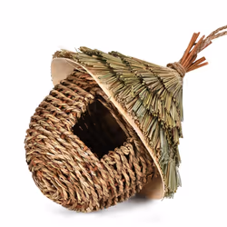 Bird hanging grass house outdoor hummingbird nest bird house