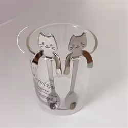 Stainless Steel Cat Coffee Spoons Mini Cute Cat Modeling Teaspoon