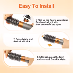 for Large & Small Round Volumizing Brush Gray+Gold