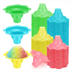 200 Pieces Shaved Ice Cups Leak Proof Plastic Snack Ice Cream Bowls