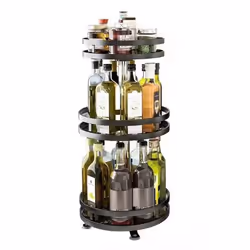 360-degree rotating seasoning rack Non-slip carbon steel tray C