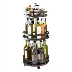 360-degree rotating seasoning rack Non-slip carbon steel tray C