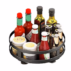 360-degree rotating seasoning rack Non-slip carbon steel tray A