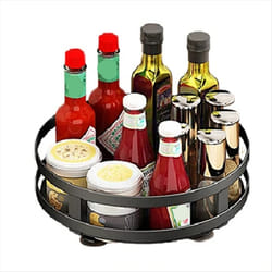360-degree rotating seasoning rack Non-slip carbon steel tray A