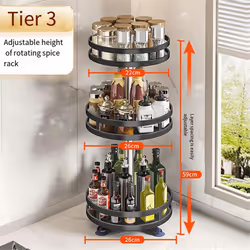 360-degree rotating seasoning rack Non-slip carbon steel tray A