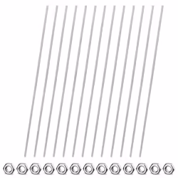 8/32Inch Threaded Rods and Hex Nuts, 12Inch Fully Rod Threaded