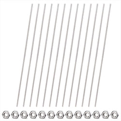 8/32Inch Threaded Rods and Hex Nuts, 12Inch Fully Rod Threaded