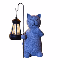 Hot outdoor solar lights cat decoration imitation animal resin crafts