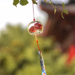Glass Japanese wind chimes Room Home doorbell decoration Four Leaf