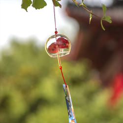 Glass Japanese wind chimes Room Home doorbell decoration Four Leaf