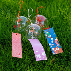 Glass Japanese wind chimes Room Home doorbell decoration Four Leaf