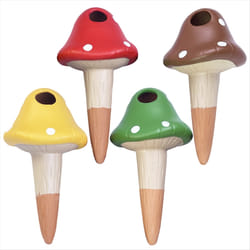 Drip irrigation,automatic watering cute mushrooms