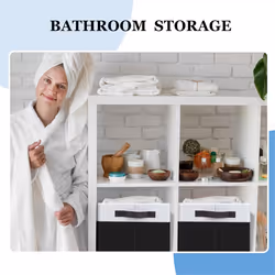 Wardrobe Storage Basket Bathroom Organizer Handle/Laundry Organizer