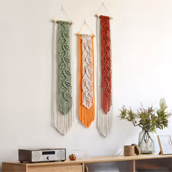 Nordic Leaf Woven Macrame Tapestry Hanging Boho Tassel Wall Hanging C
