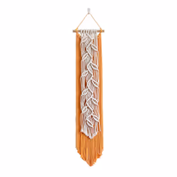 Nordic Leaf Woven Macrame Tapestry Hanging Boho Tassel Wall Hanging A