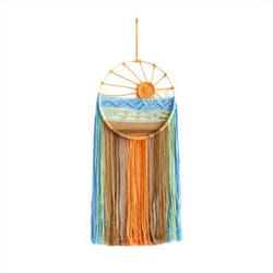 Sunrise and Sunset Wall Hanging Cotton Rope Handmade Woven Tapestry B