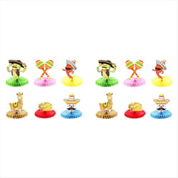 12Pcs Mexican Fiesta Honeycomb Table Centerpiece Cactus Donkey Decor