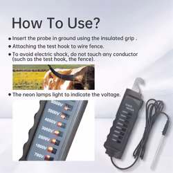 FT-891 Electric Fence Tester 700-8000V for Horse Dairy Wildlife