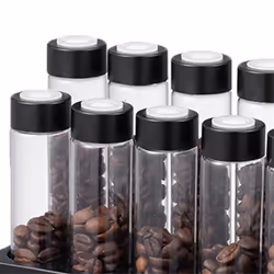Coffee Beans Storage Container Display Rack Walnut Tea Tube Bottle