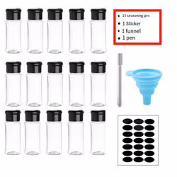 Spice Bottle Set for Spices Salt Storage Jar Set 15pcs